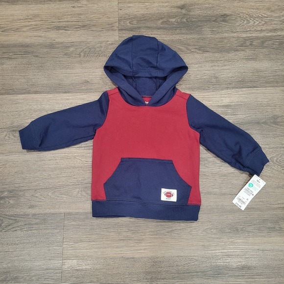 Carter's Football Hoodie Pullover Daddy's Game Day Buddy Red Blue 18M - Picture 1 of 4